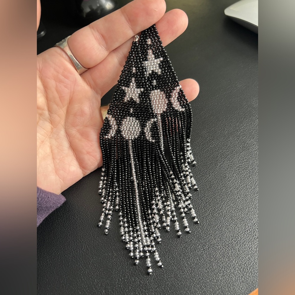Handmade Beaded Fringe Earrings